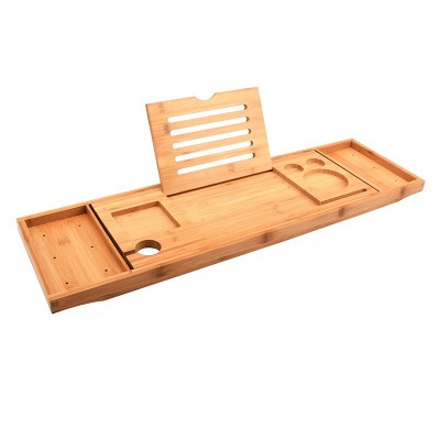 Bathtub rack bamboo and wood bath tub bracket tray